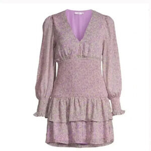 NWT Lush Lavender Floral Smocked Mini Dress